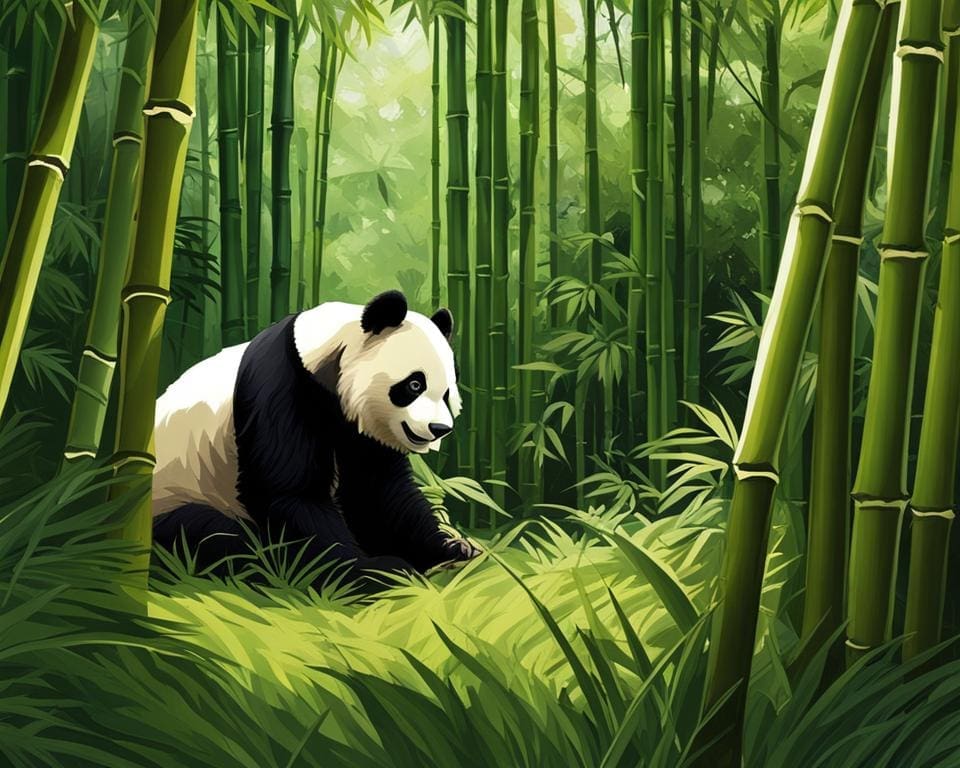 panda in bamboebos panda in bamboebos