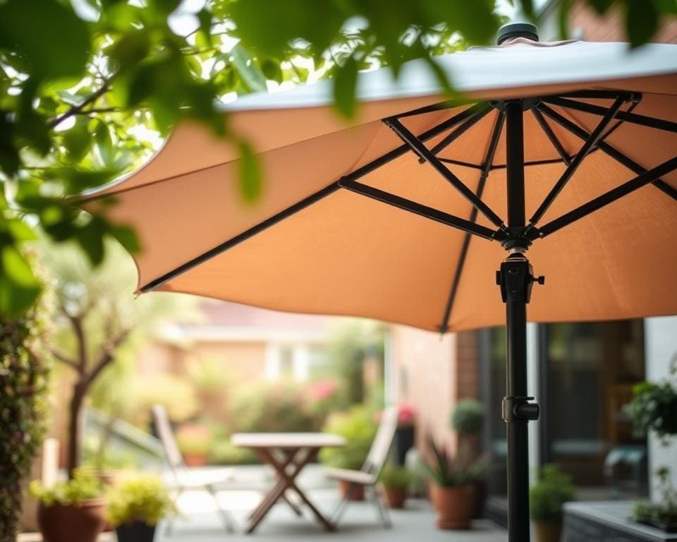 Wat maakt een parasol stabiel bij wind?