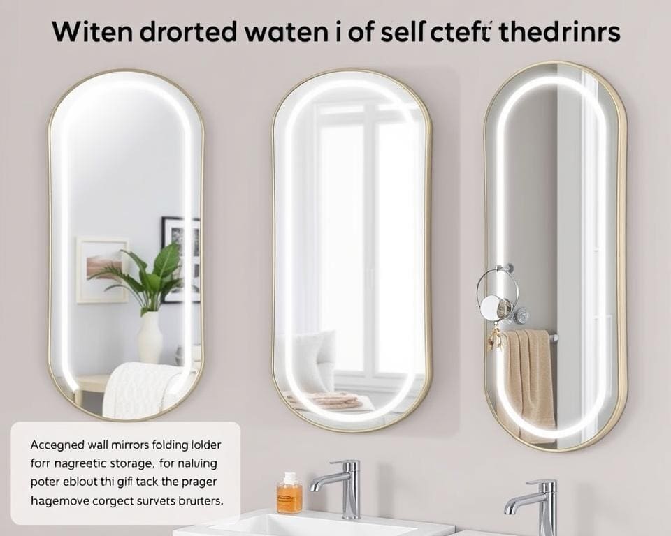 Design spiegels met accessoirehouder